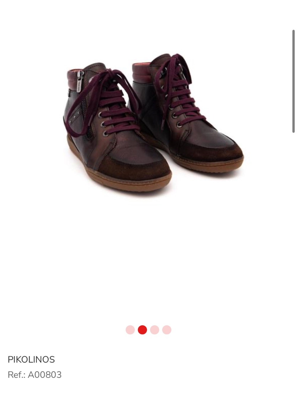 PIKOLINOS Men’s Burgundy and Brown Leather High-Top Sneakers